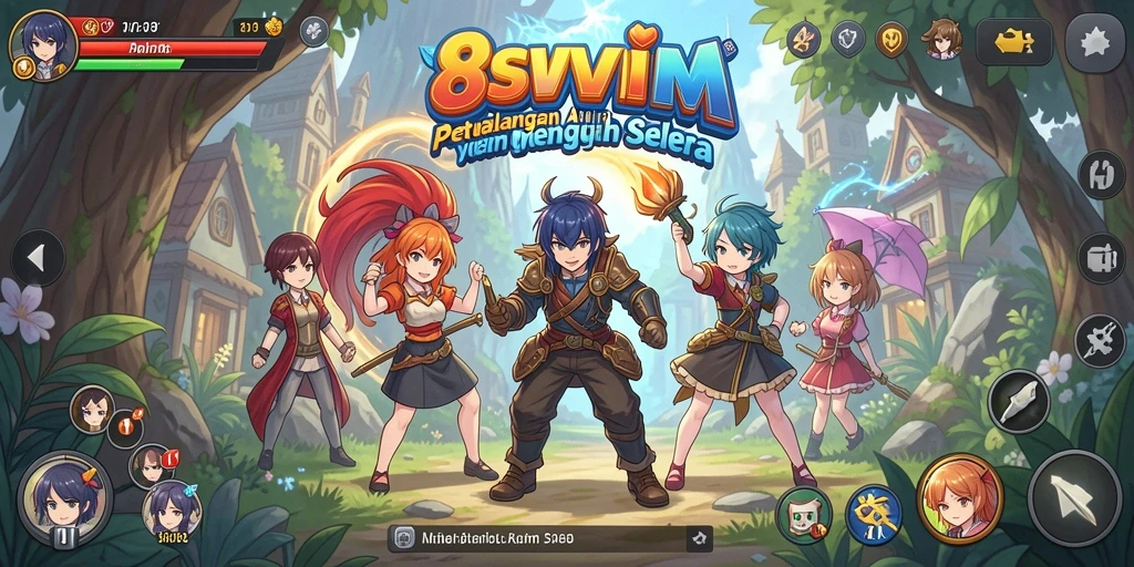 Screenshot gameplay 8SVIP menampilkan aksi karakter anime yang mendebarkan.