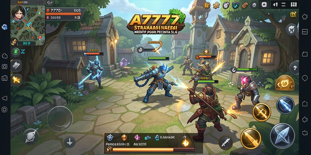 Screenshot A7777 menampilkan pertempuran epik dengan strategi yang mendalam.
