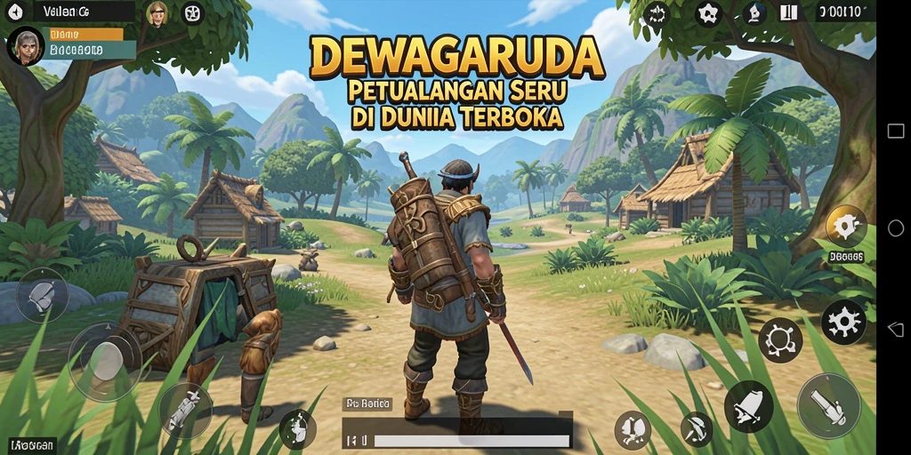 Tampilan gameplay seru DEWAGARUDA di dunia terbuka yang menakjubkan.