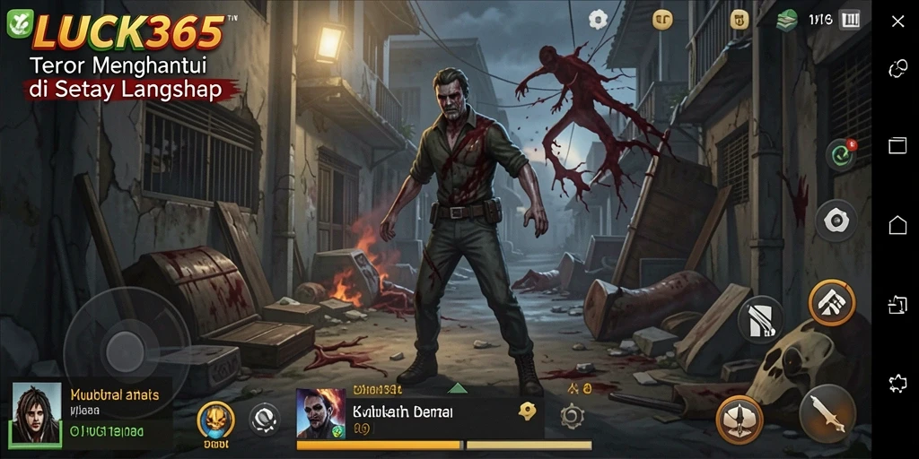 Tangkapan layar dari gameplay LUCK365 yang menegangkan dan menyeramkan.