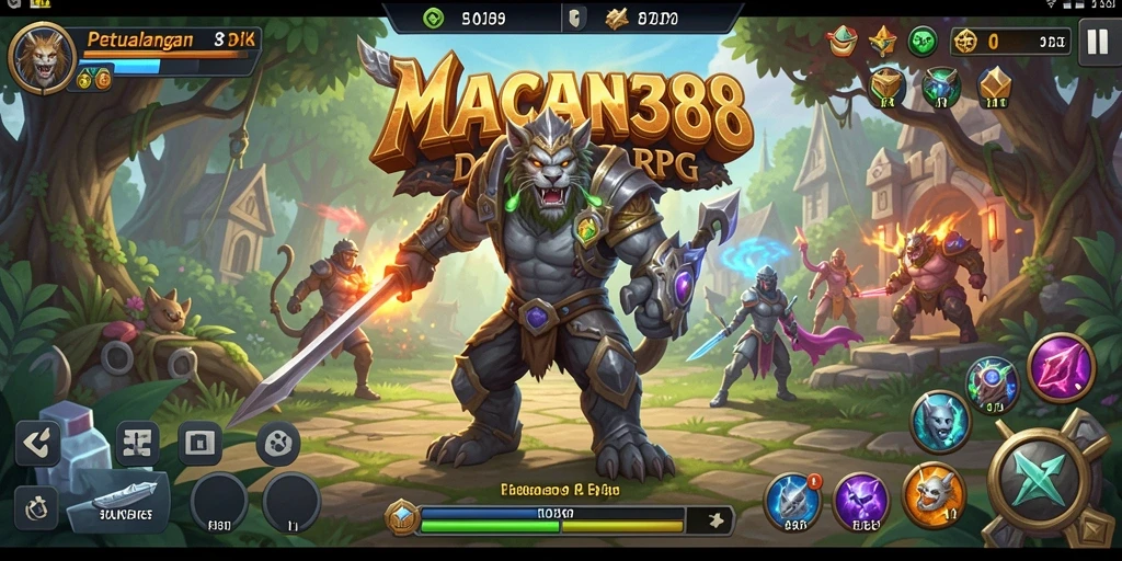Tampilan gameplay MACAN388 yang mendebarkan dengan aksi RPG yang seru.
