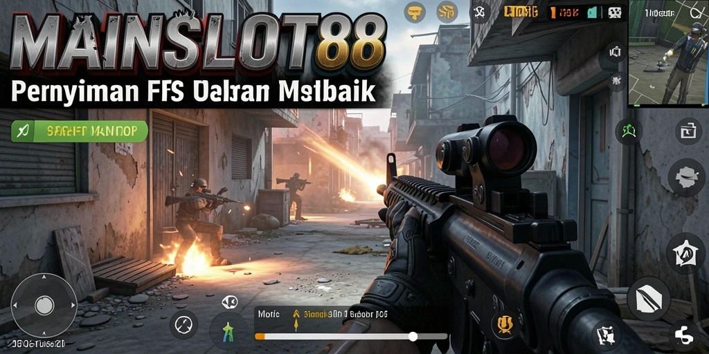 Screenshot gameplay MAINSLOT88 menunjukkan aksi mendebarkan di medan tempur FPS.
