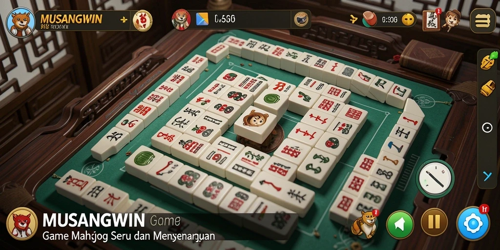 Tampilan gameplay Mahjong seru dalam MUSANGWIN dengan desain yang menarik.