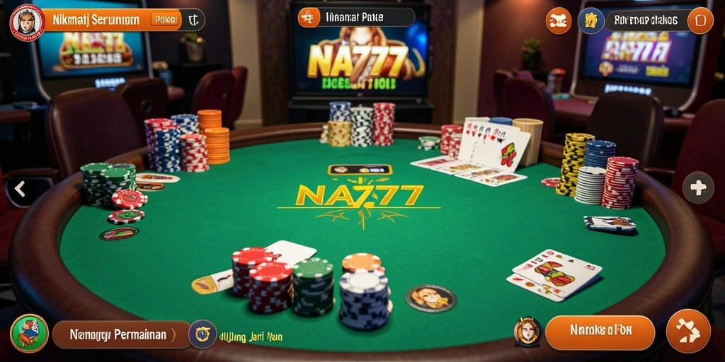 Screenshot gameplay poker NA777 yang menegangkan dan interaktif.
