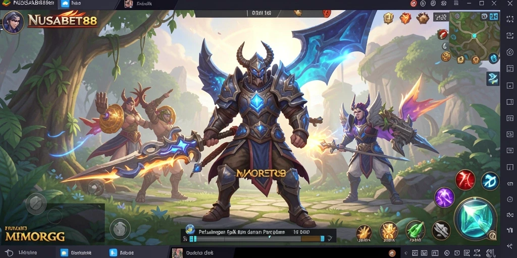 Tangkapan layar gameplay NUSABET88 menunjukkan pertarungan epik antar pemain.