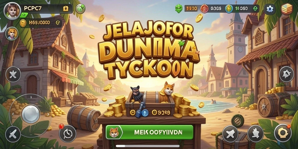 Tampilan gameplay PCPC7 yang menggambarkan pengelolaan bisnis Tycoon.