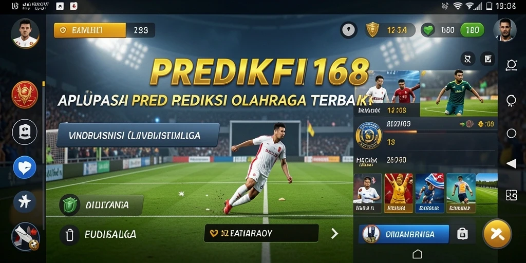 Tampilan utama PREDIKSI168 yang menampilkan statistik dan prediksi olahraga.
