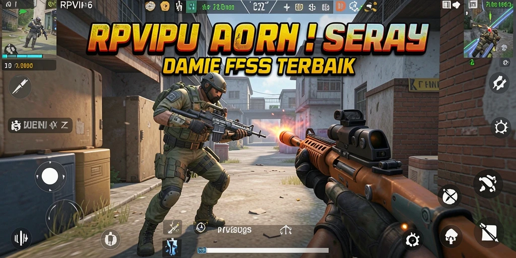 Screenshot RPVIP6 menunjukkan aksi FPS yang mendebarkan dan grafis menakjubkan.