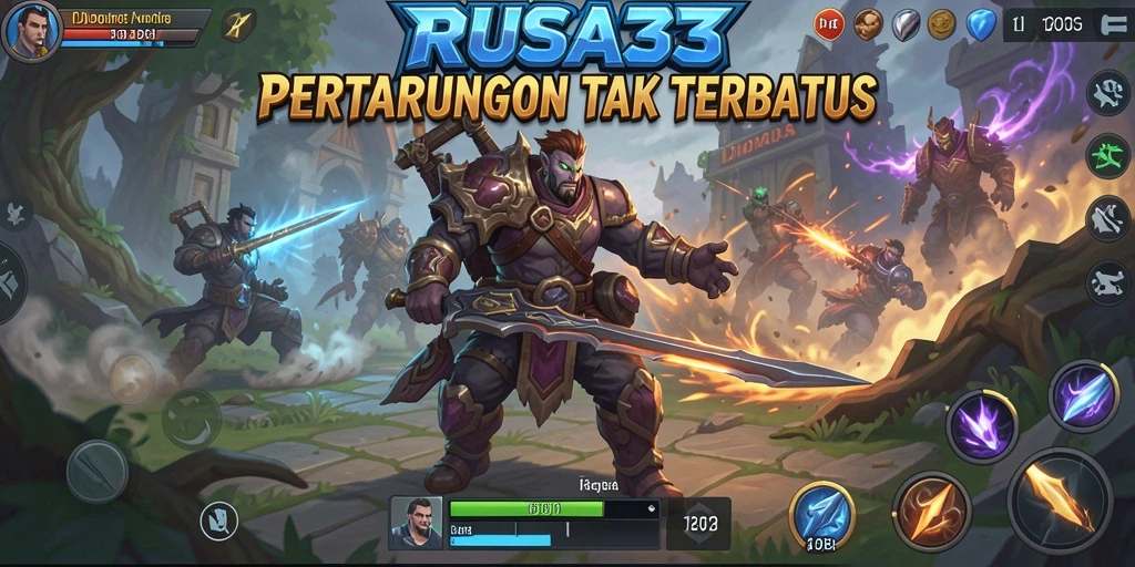 Tangkapan layar gameplay RUSA33 yang menampilkan pertarungan seru di arena pertempuran.