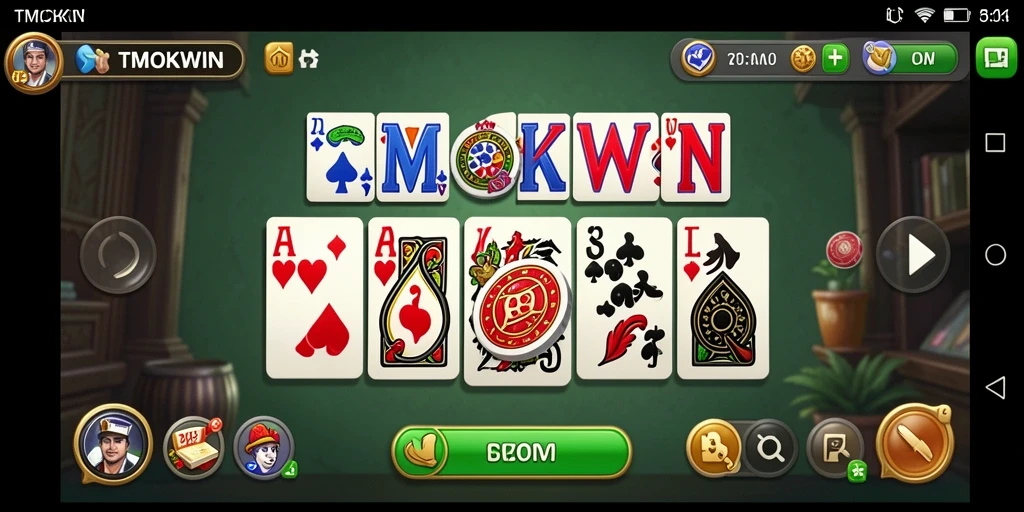 Tampilan gameplay TMOKWIN yang seru dan interaktif di dalam aplikasi domino.
